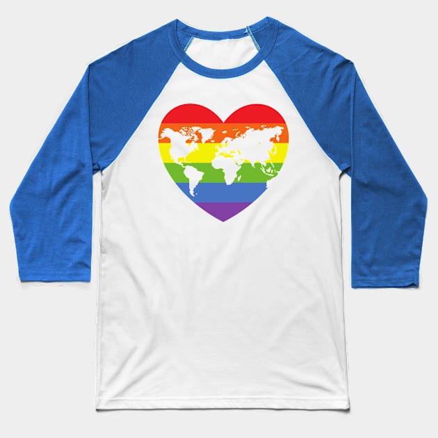 Love Gay Baseball T-Shirt by Medita na Cor